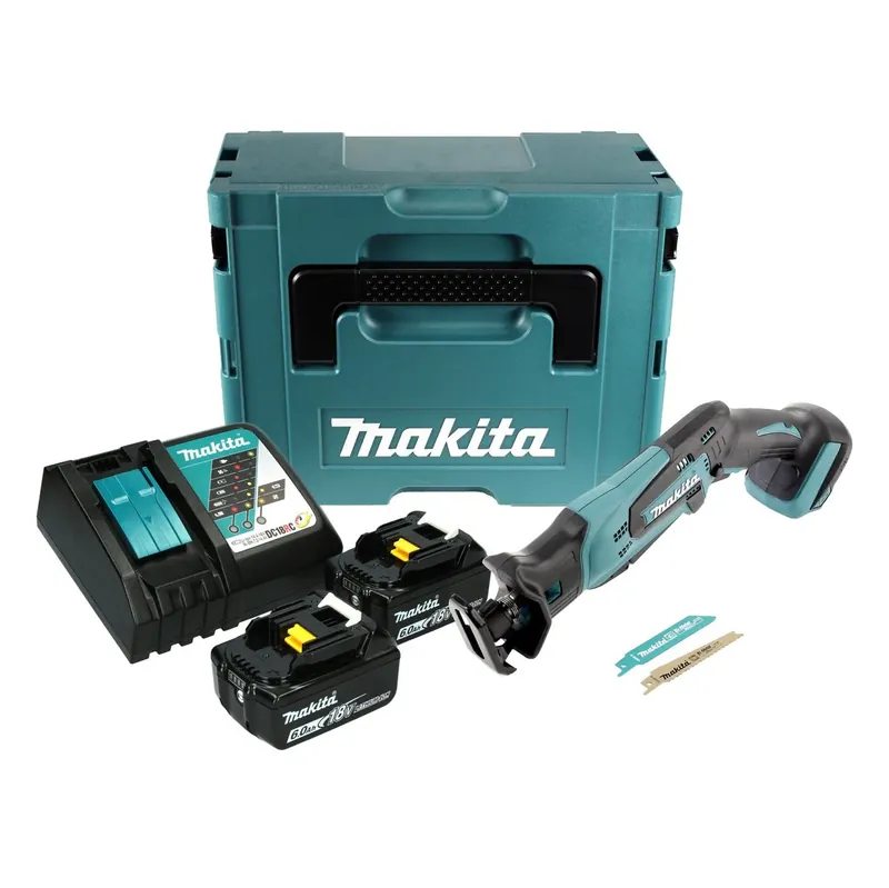 Makita DJR 183 RGJ Akku Reciprosäge 18 V + 2x Akku 6,0 Ah + Ladegerät + Makpac Expressversand