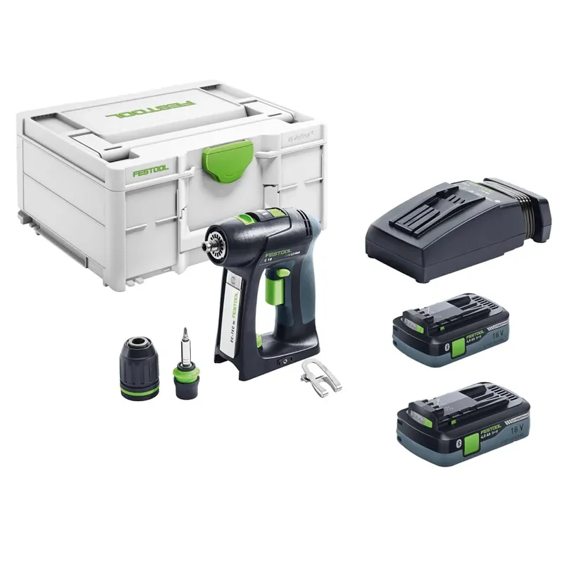Festool C 18 HPC 4,0 l-Plus Akku Bohrschrauber 18 V 45 Nm Brushless ( 576435 ) + 2x Akku 4,0 Ah + Ladegerät + systainer Wochenendangebot