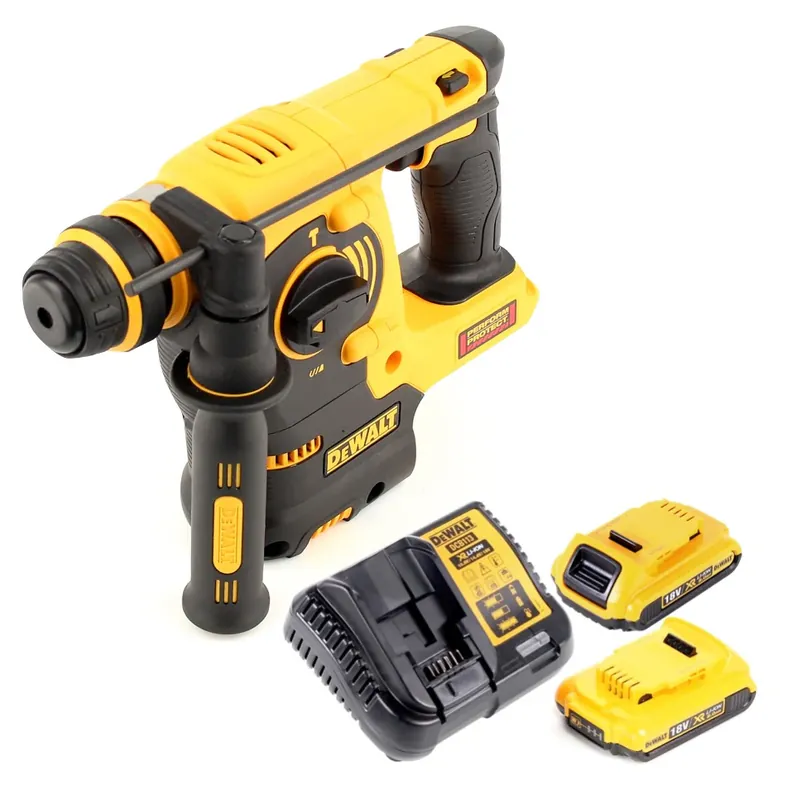 Geprüft DeWalt DCH 253 D2 Akku Kombihammer 18 V 2,1 J SDS plus + 2x Akku 2,0 Ah + Ladegerät