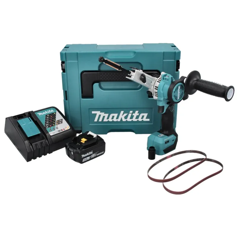 Makita DBS 180 RT1J Akku Bandfeile 18 V 9 x 533 mm Brushless + 1x Akku 5,0 Ah + Ladegerät + Makpac Ausverkauf