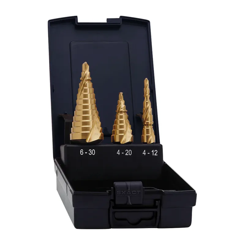 Top-Seller Exact Stufenbohrer Set 3 tlg. 4 - 30 mm ROTASTOP ( 07014 ) HSS TIN spiralgenutet