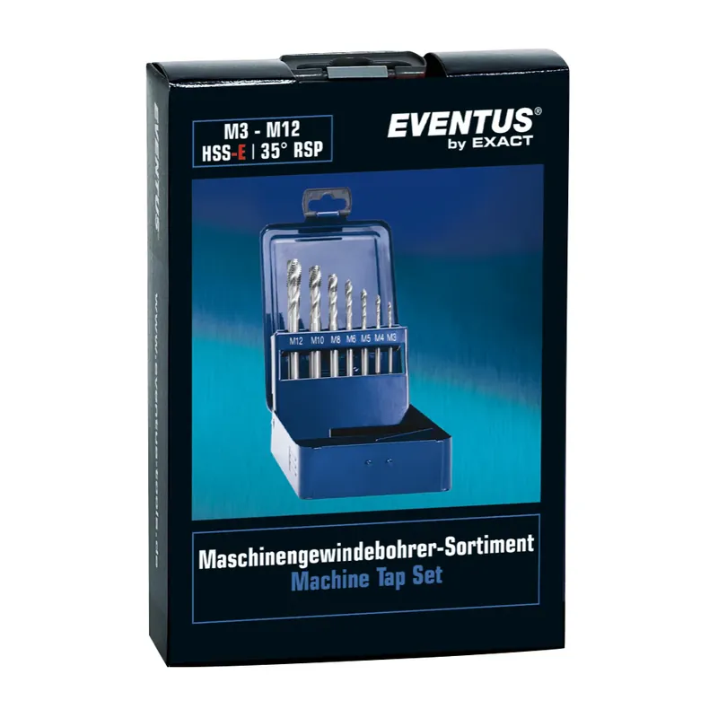 Exact HM76 Maschinengewindebohrer Sortiment 7 tlg. M3 - M12 ( 10396 ) HSS-E 35° RSP metrisch Jetzt Bestellen