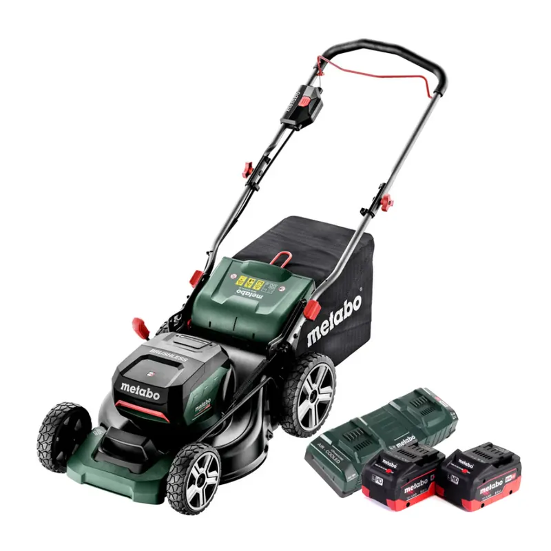Metabo RM 36-18 LTX BL 46 Akku Rasenmäher 36 V ( 2x 18 V ) 46 cm Brushless + 2x Akku 8,0 Ah + Doppelladegerät Markenprodukt