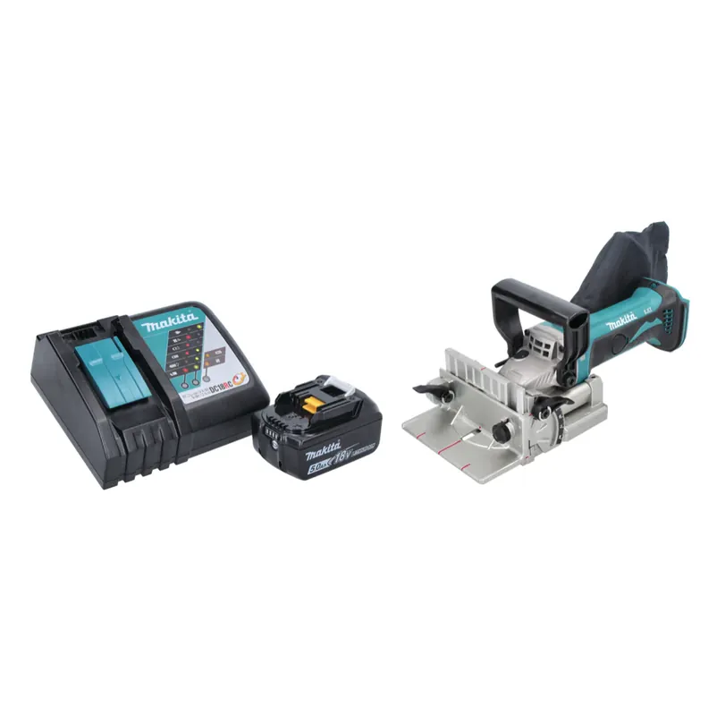 Makita DPJ 180 RT1 Akku Nutfräse 18 V 100 mm + 1x Akku 5,0 Ah + Ladegerät Finale Aktion