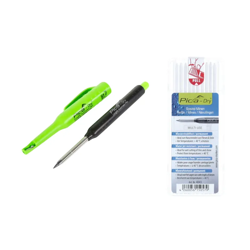 Online Kaufen Pica DRY Longlife Automatic Pen Tieflochmarker ( 3030 ) + 10 tlg. Spezial Minen Set Wasserstrahlfest Weiss ( 4043 )