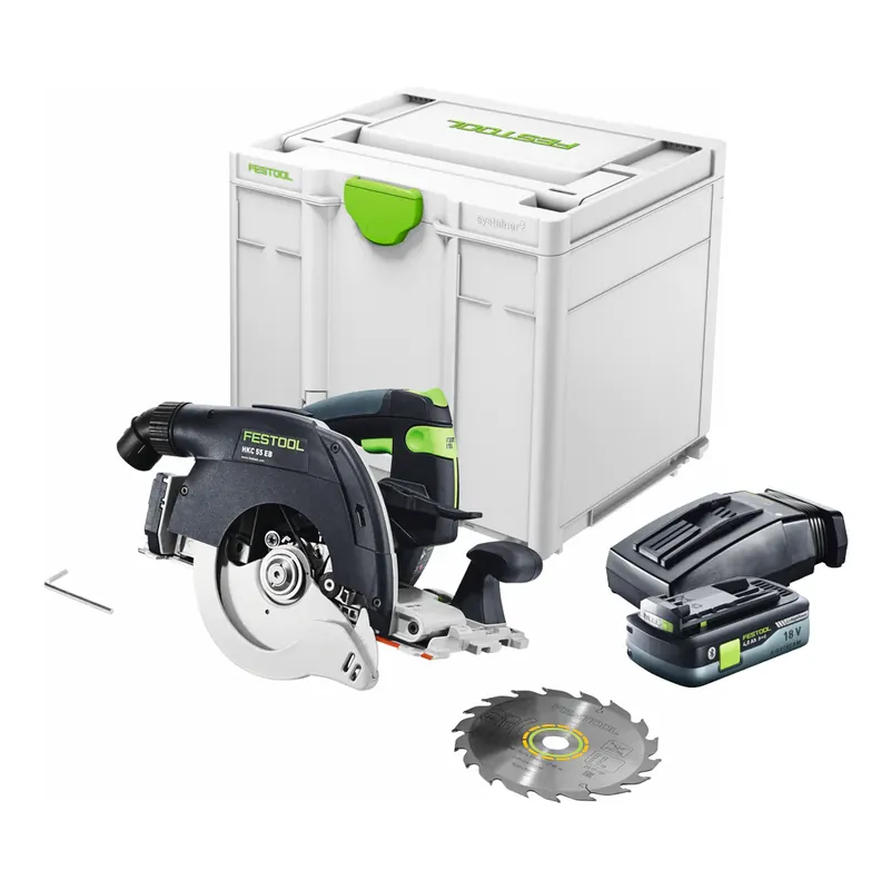 Zertifiziert Festool HKC 55 EB-Basic Akku Handkreissäge 18 V 160 mm Brushless ( 576163 ) + 1x Akku 4,0 Ah + Ladegerät + Systainer