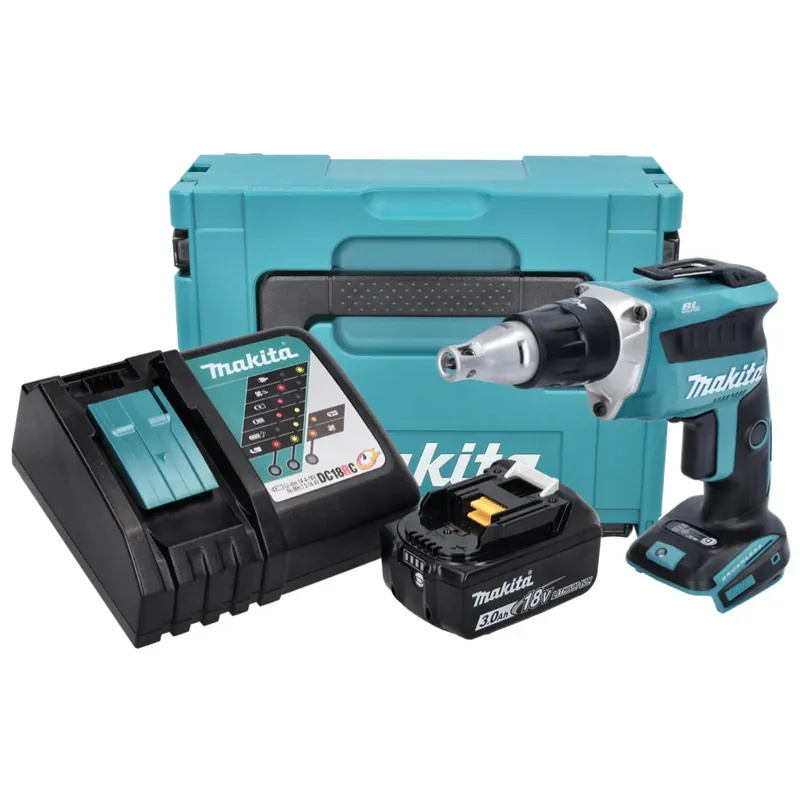 Makita DFS 452 RF1J Akku Schnellbauschrauber 18 V Brushless + 1x Akku 3,0 Ah + Ladegerät + Makpac Beliebt