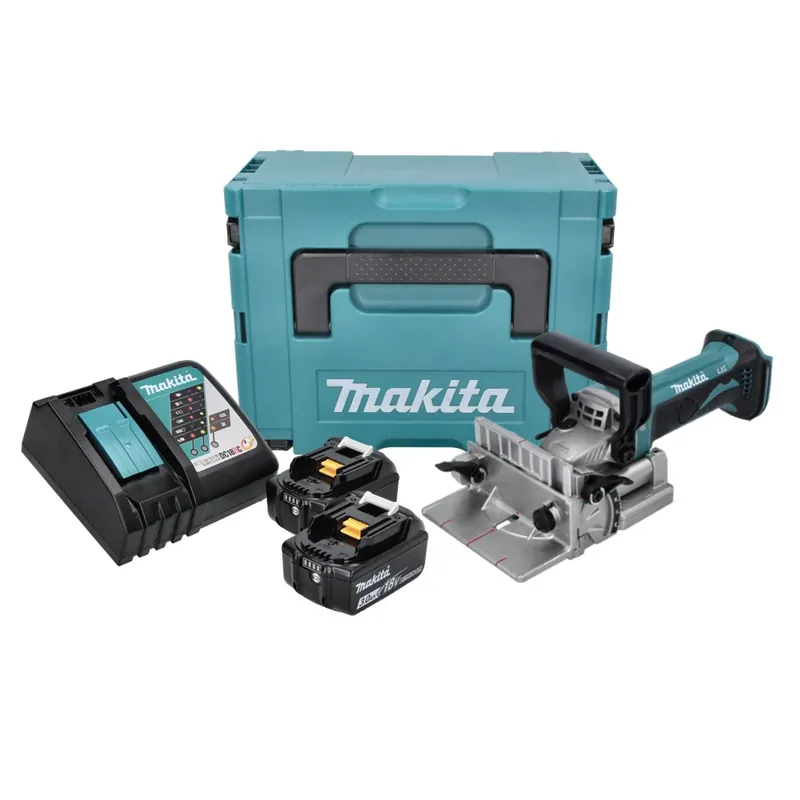 Makita DPJ 180 RFJ Akku Nutfräse 18 V 100 mm + 2x Akku 3,0 Ah + Ladegerät + Makpac Saisonangebot