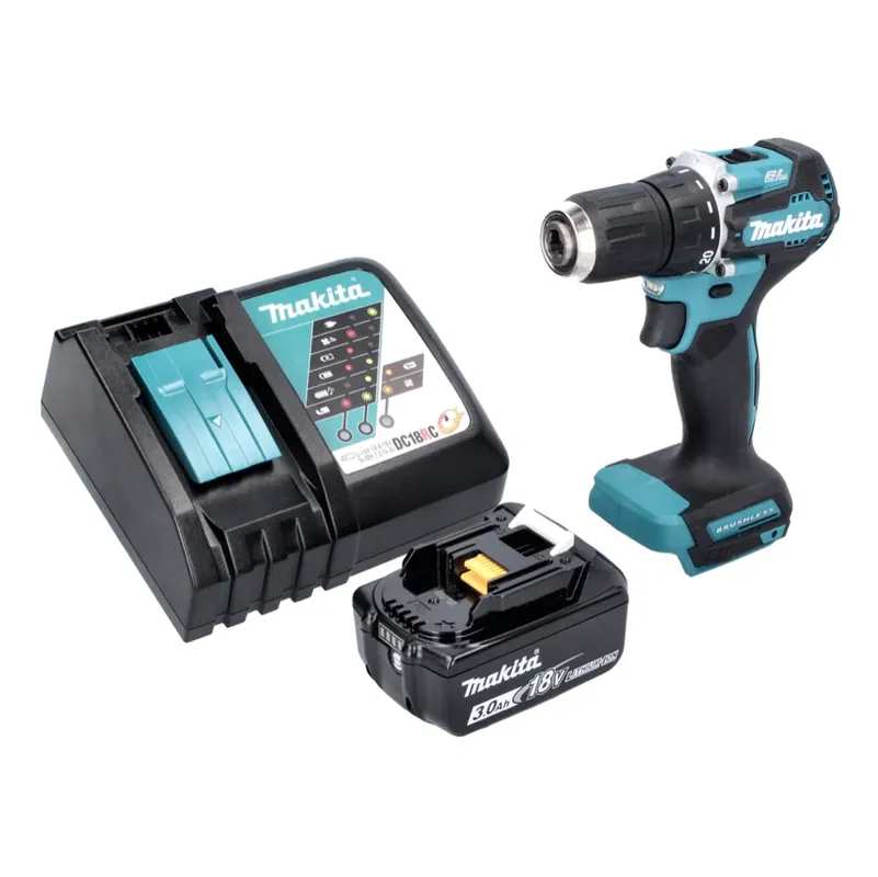 Neue Ware Makita DDF 487 RF1 Akku Bohrschrauber 18 V 40 Nm Brushless + 1x Akku 3,0 Ah + Ladegerät
