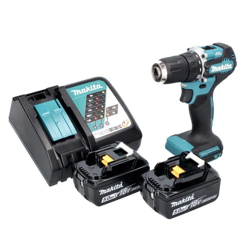 Begrenztes Angebot Makita DDF 487 RT Akku Bohrschrauber 18 V 40 Nm Brushless + 2x Akku 5,0 Ah + Ladegerät