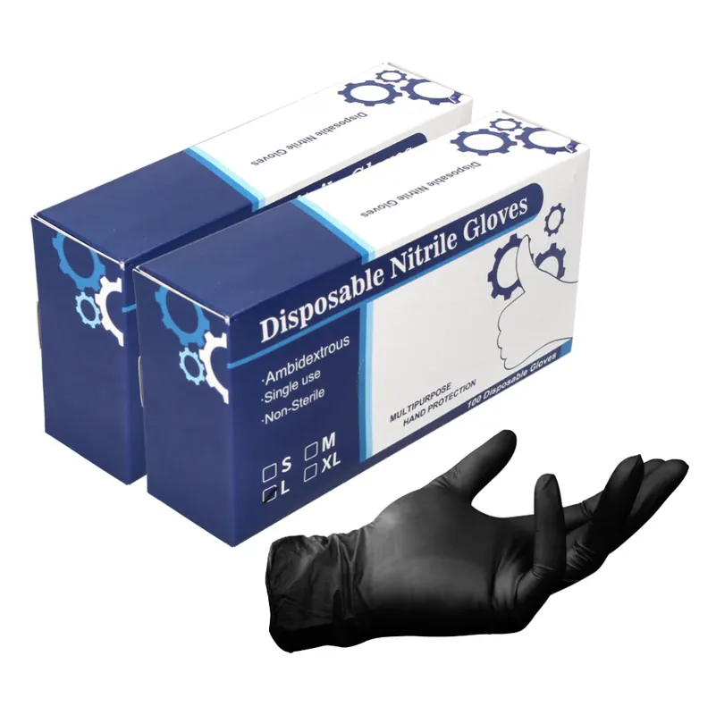 Top-Angebot Nitril Einweg Handschuhe in Spenderbox Schwarz / Black 200 Stück Größe L / Large - nicht Steril