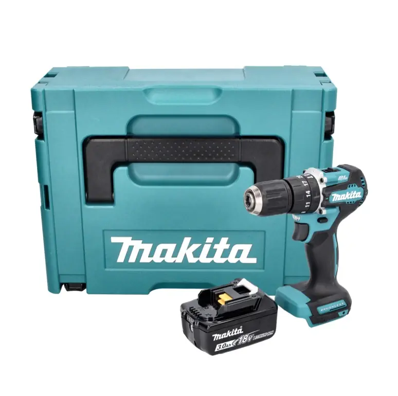Schneller Versand Makita DHP 487 F1J Akku Schlagbohrschrauber 18 V 40 Nm Brushless + 1x Akku 3,0 Ah + Makpac - ohne Ladegerät