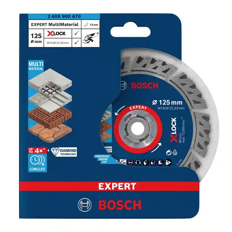 Preisreduziert Bosch EXPERT Multi Material Diamant Trennscheibe 125 x 22,23 x 2,4 mm X-LOCK ( 2608900670 ) - Nachfolger von 2608615161