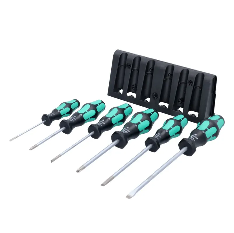 Wera Kraftform Plus Lasertip Schraubendrehersatz 6 tlg. ( 334/6 ) Kreuzschlitz Schlitz Schraubendreher ergonomischer Griff + Rack Sonderangebot