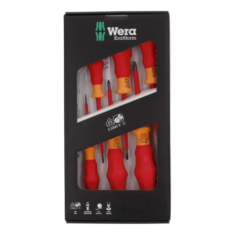 Wera 1160 i/1165 i/7 Schraubendreher Satz 7 tlg. Kraftform Comfort VDE 1000 V + Spannungsprüfer Meistverkauft