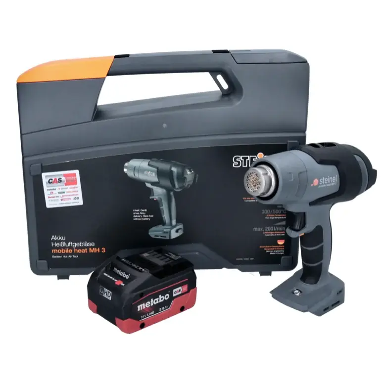 Billig Steinel mobile heat MH 3 Akku Heißluftgebläse 18 V 300 / 500 °C CAS + 1x Akku 8,0 Ah + Koffer - ohne Ladegerät