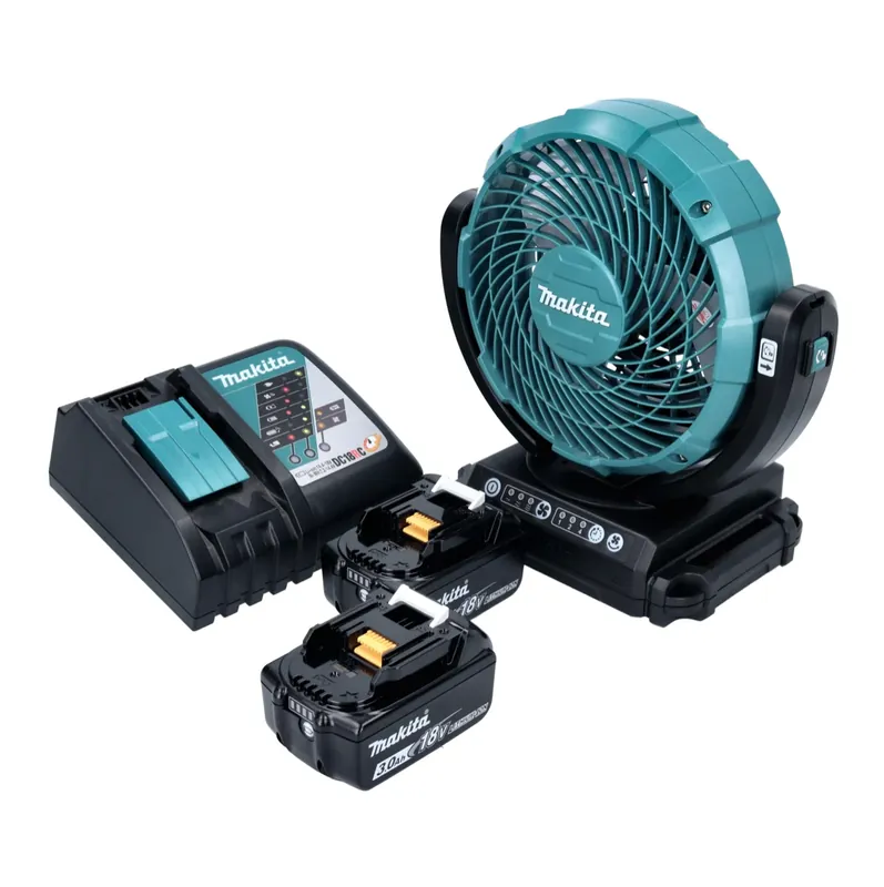 Echt Makita DCF 102 RF Akku Ventilator Lüfter 18 V 18 cm + 2x Akku 3,0 Ah + Ladegerät