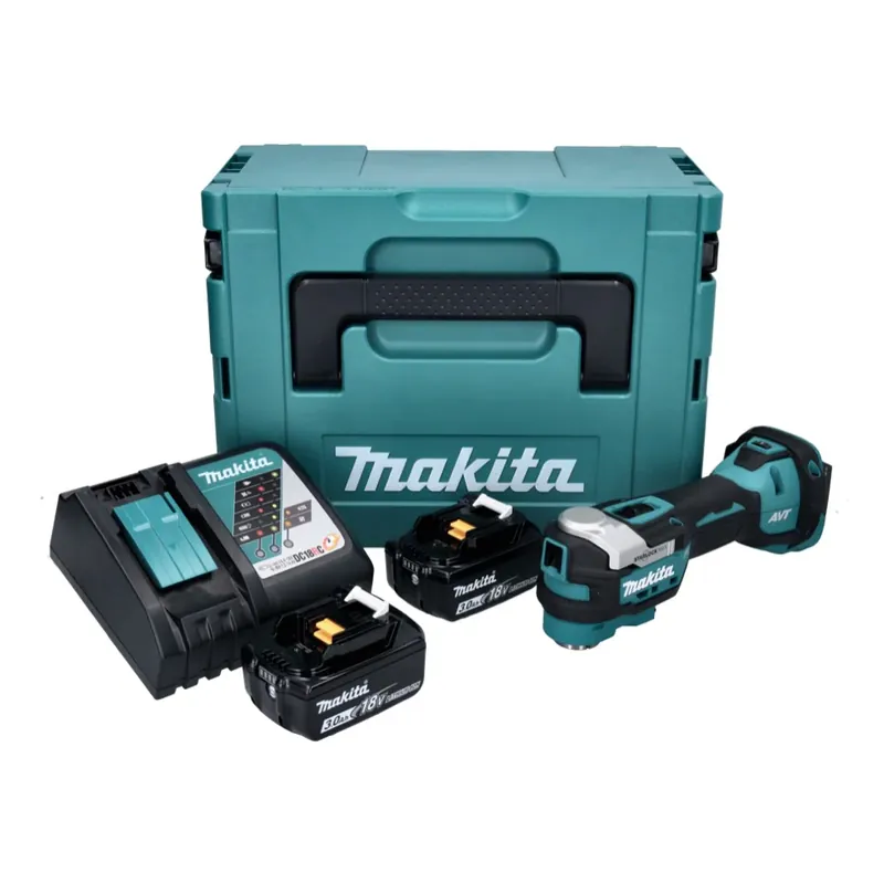 Markenware Makita DTM 52 RFJ Akku Multifunktionswerkzeug 18 V Starlock Max Brushless + 2x Akku 3,0 Ah + Ladegerät + Makpac