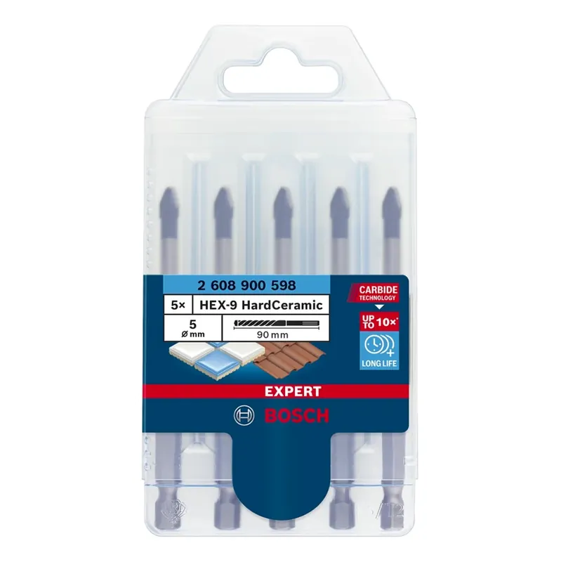 Günstig Bosch EXPERT HEX-9 HardCeramic Dachziegel Bohrer Set 5,0 x 90 mm 5 tlg. ( 2608900598 ) Carbide Technology