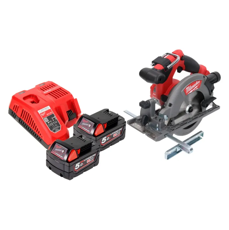 Geprüft Milwaukee M18 CCS55-502 Akku Handkreissäge 18 V 165 mm + 2x Akku 5,0 Ah + Ladegerät