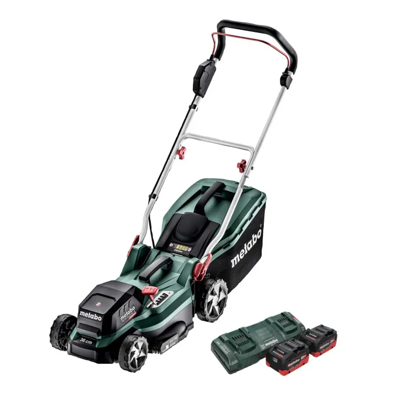 Metabo RM 36-18 LTX BL 36 Akku Rasenmäher 36 V ( 2x 18 V ) LTX Brushless + 2x Akku 8,0 Ah + Doppelladegerät Preis Gesenkt