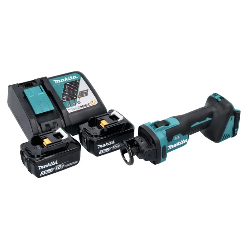 Makita DCO 181 RF Akku Rotationsschneider 18 V 32000 U/min Brushless + 2x Akku 3.0 Ah + Ladegerät Zertifiziert