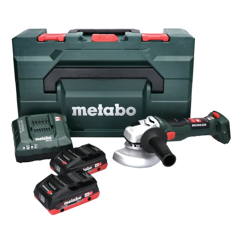 Metabo W 18 LT BL 11-125 Akku Winkelschleifer 18 V 125 mm Brushless + 2x Akku 4,0 Ah + Ladegerät + metaBOX Super-Preis