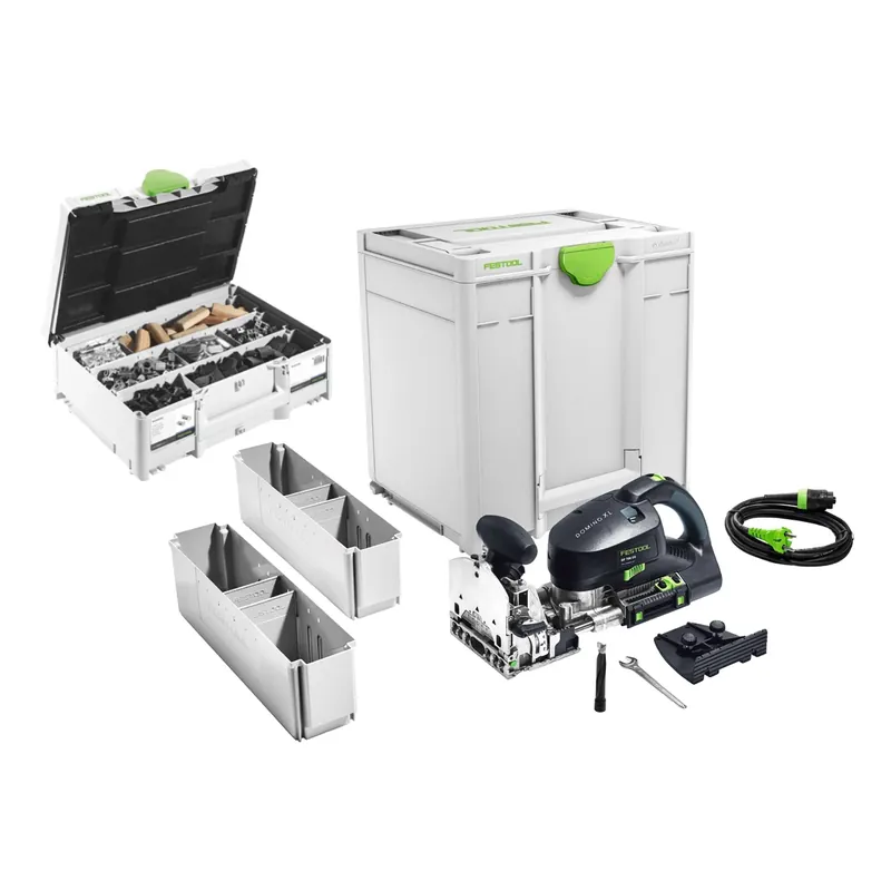 Markenware Festool DOMINO XL DF 700 EQ-Plus Dübelfräse 720 W + Festool SV-SYS D14 Domino Verbinder Sortiment + Systainer