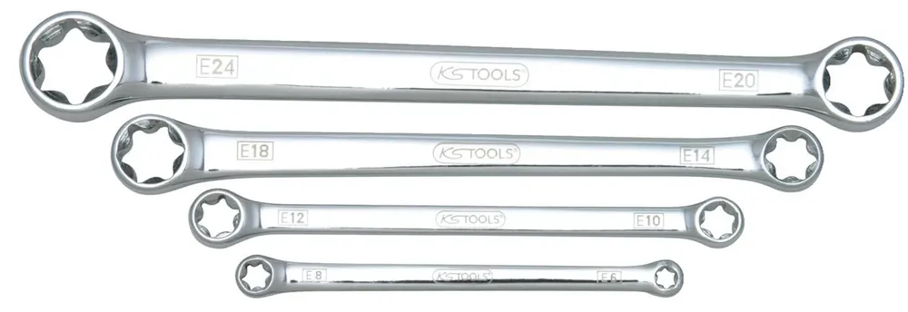 KS TOOLS CHROMEplus Torx-E-Doppel-Ringschlüssel-Satz, 4-tlg ( 518.0860 ) Schneller Versand