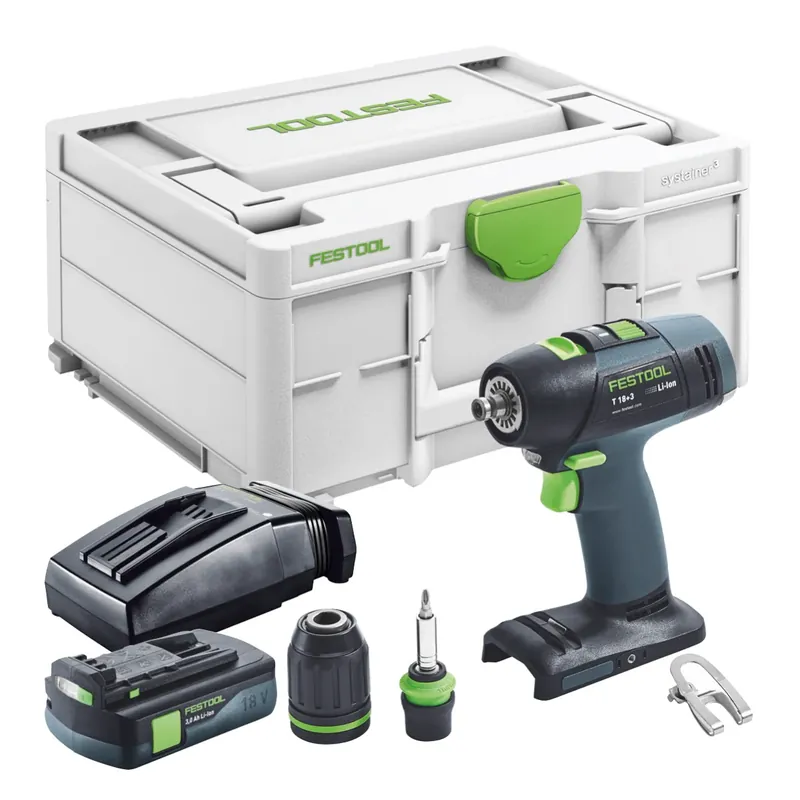 Sale Festool T 18+3 Basic Akku Bohrschrauber 18 V 50 Nm Brushless + 1x Akku 3,0 Ah + Ladegerät + Systainer