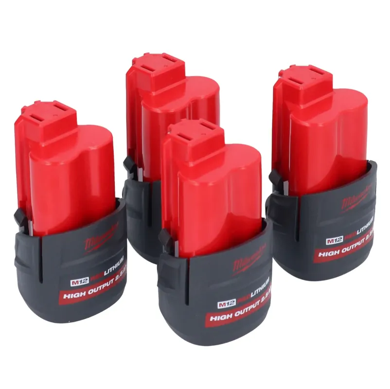 Solange Der Vorrat Reicht Milwaukee Akku Set 4x M12 HB2.5 High Output 12 V 2,5 Ah / 2500 mAh Li-Ion Akku ( 4x 4932480164 )