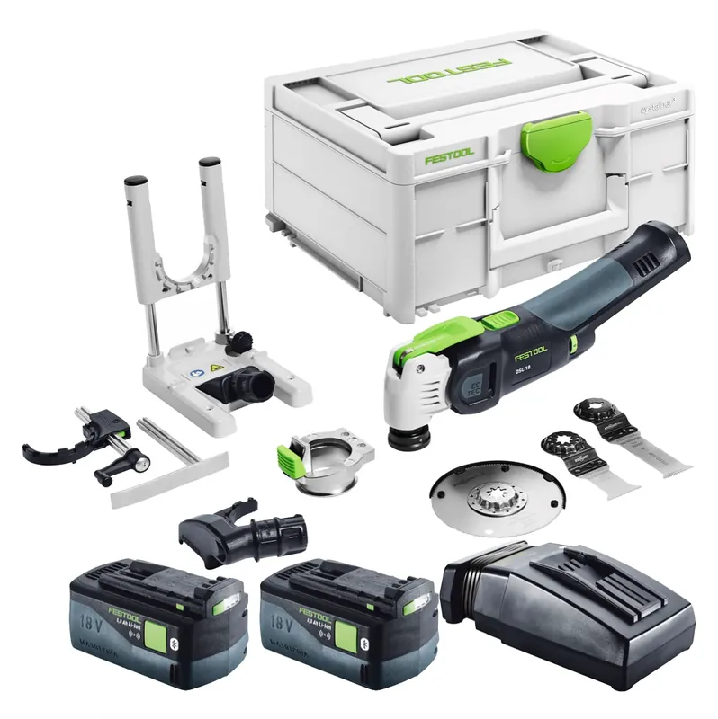 Preis Gesenkt Festool VECTURO OSC 18 E-Basic Set Akku Oszillierer 18 V Starlock Max Brushless + 2x Akku 5,0 Ah + Ladegerät + 7 tlg. Zubehör Set + Systainer