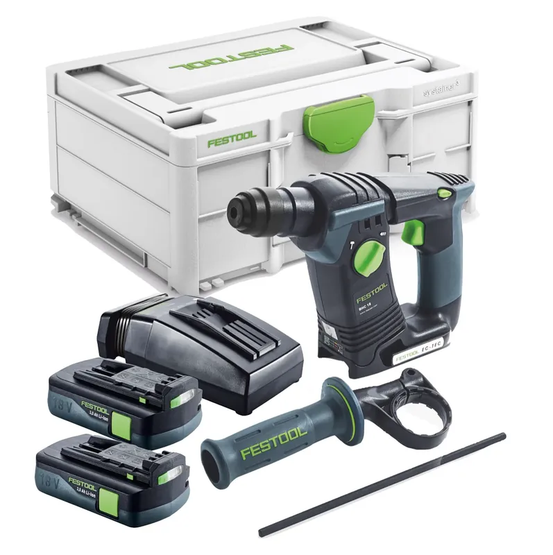 Bestpreis Festool BHC 18-Basic Akku Bohrhammer 18 V 1,8 J SDS Plus Brushless + 2x Akku 3,0 Ah + Ladegerät + Systainer
