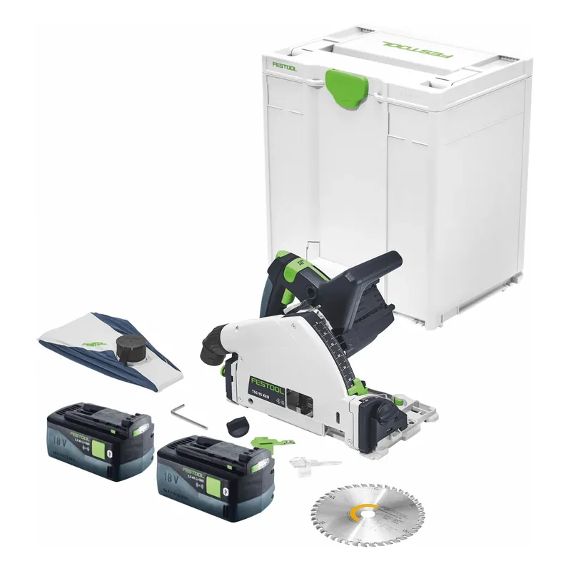 Festool TSC 55 KEB-Basic Akku Tauchsäge 18 V / 36 V ( 2x 18 V ) 160 mm Brushless + 2x Akku 5,0 Ah + Systainer - ohne Ladegerät Neu