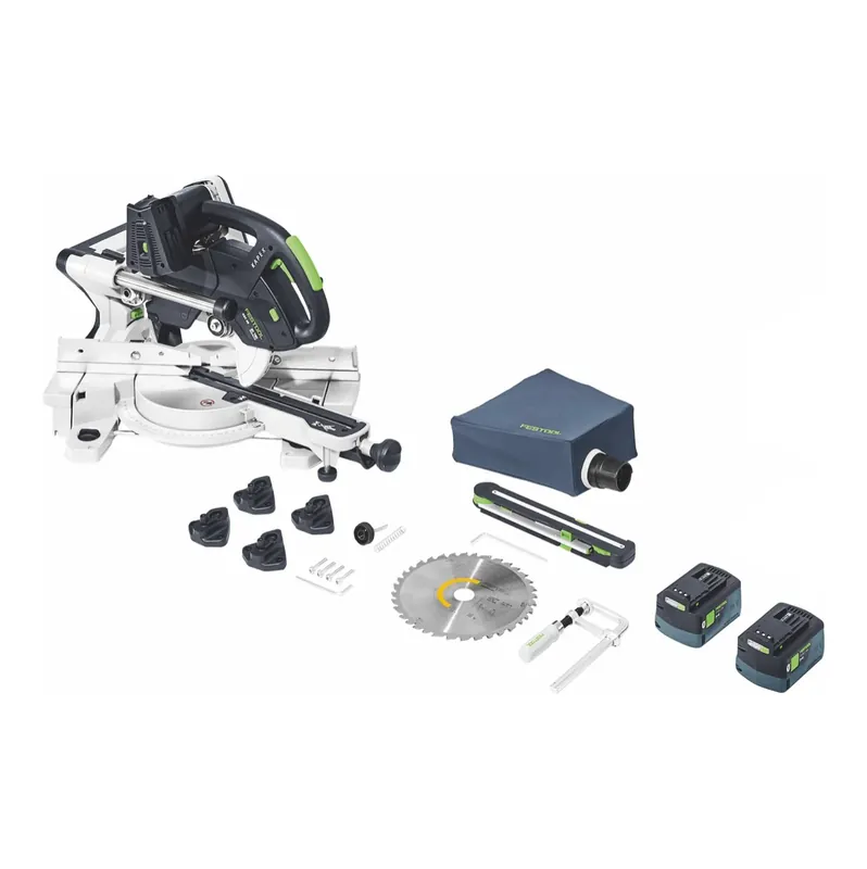Festool KSC 60 EB-Basic KAPEX Akku Kapp Zugsäge 18 V / 36 V 216 mm Brushless + 2x Akku 5,0 Ah - ohne Ladegerät Geprüft