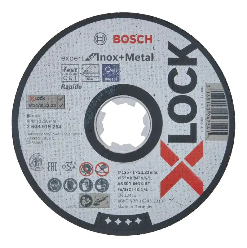 Bosch Expert for Inox & Metal Trennscheibe X-LOCK 125 x 22,23 mm 5 Stk. ( 5x 2608619264 ) Neu