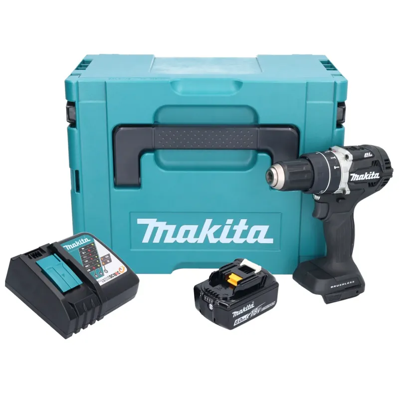 Jetzt Bestellen Makita DHP 484 RG1JB Akku Schlagbohrschrauber 18 V 54 Nm Brushless Schwarz + 1x Akku 6,0 Ah + Ladegerät + Makpac