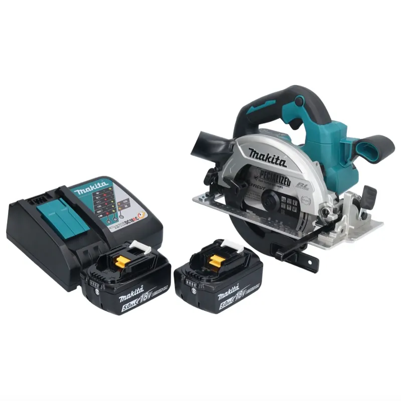 Makita DHS 661 RT Akku Handkreissäge 18 V 165 mm Brushless + 2x Akku 5,0 Ah + Ladegerät Echt