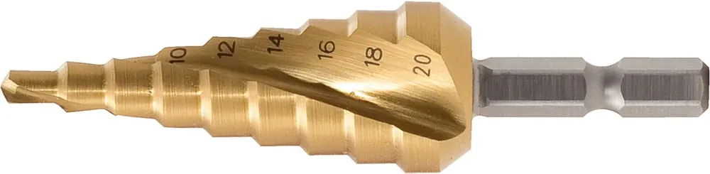 Garantierte Lieferung KS TOOLS 1/4" HSS-TiN Stufenbohrer-Bit,Ø 4-30mm, 14 Stufen ( 330.2386 )