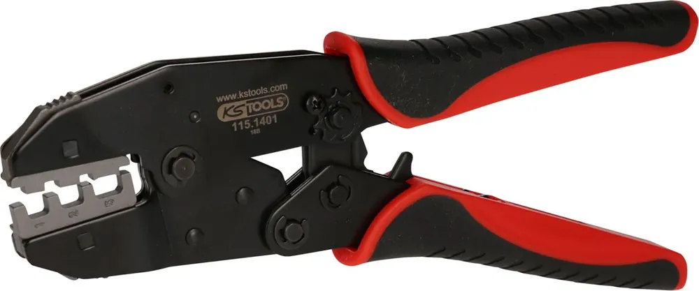 KS TOOLS Crimpzange für isolierte Kabelschuhe und Endverbinder mit Schrumpfschlauch ( 115.1485 ) Markenprodukt