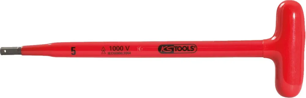Markenware KS TOOLS T-Griff-Innensechskant-Stiftschlüssel mit Schutzisolierung, 6x250mm ( 117.1742 )