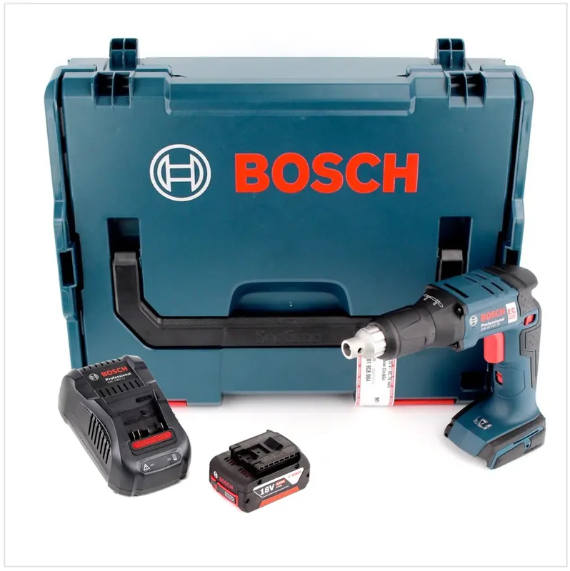 Bosch GSR 18 V-EC TE Akku Trockenbauschrauber 18V 25Nm Brushless + 1x Akku 5,0Ah + Ladegerät + Magazinvorsatz MA 55 + L-Boxx Billig