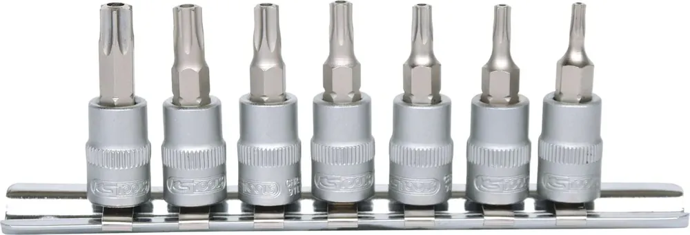 KS TOOLS 1/4" Bit-Stecknuss-Satz, 7-tlg, TB10-TB40 mit Stirnlochbohrung ( 911.1460 ) Direkt Vom Hersteller
