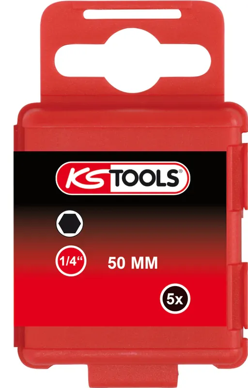 Must-Have KS TOOLS 1/4" Bit Innensechskant, 50mm, 4mm, 5er Pack ( 911.2813 )