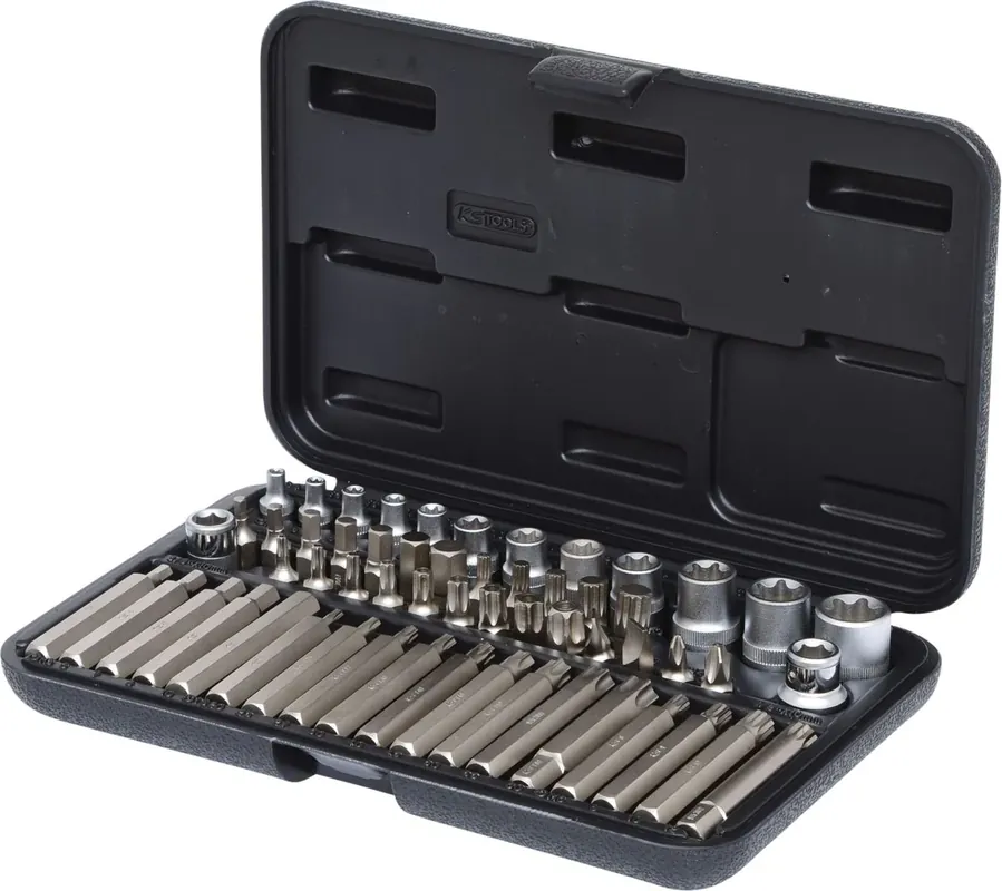 Neue Ware KS TOOLS 1/4"+3/8"+1/2" Torx-Steckschlüssel- und Bit-Satz, 57-tlg ( 911.4305 )