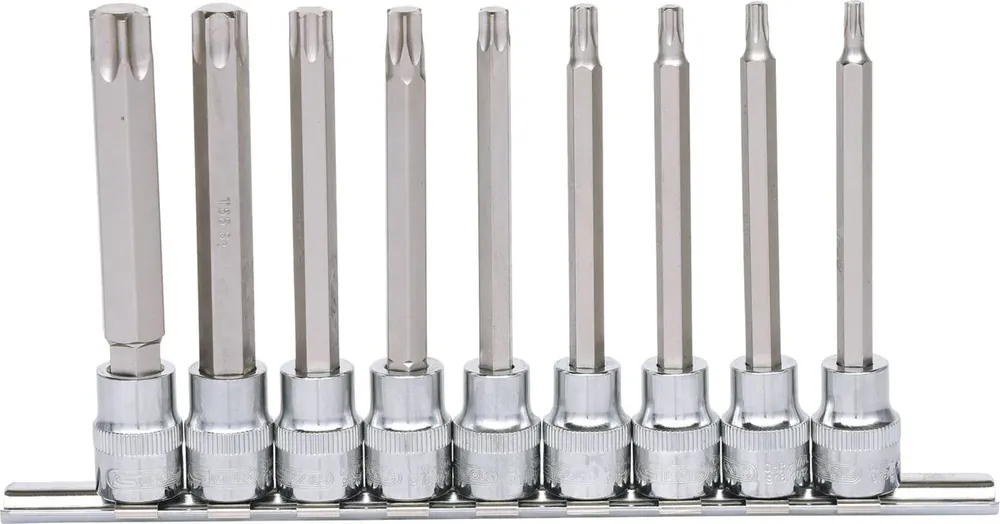 Begrenztes Angebot KS TOOLS 3/8" CHROMEplus Bit-Stecknuss-Satz Torx, lang, 9-tlg T20-T60 ( 918.1550 )