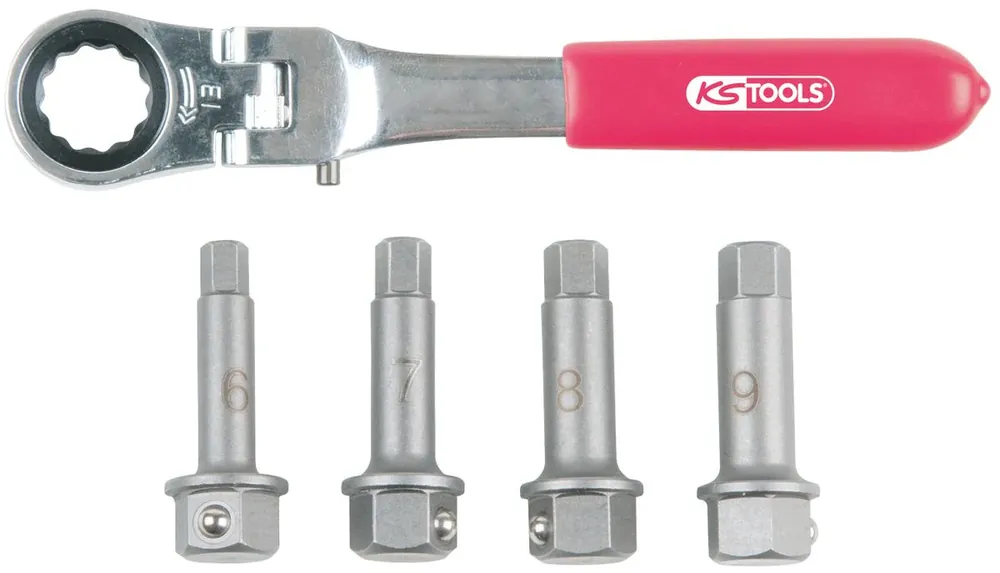 Begrenztes Angebot KS TOOLS 1/2" Bremssattel Spezial-Steckschlüssel- Satz, 5-tlg ( 918.3500 )