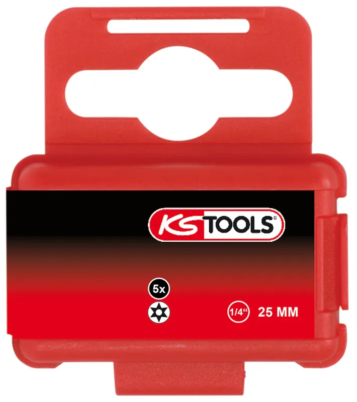 Preisreduziert KS TOOLS 1/4" TORSIONpower Bit Torx, 25mm, TB27, mit Bohrung, 5er Pack ( 918.3626 )