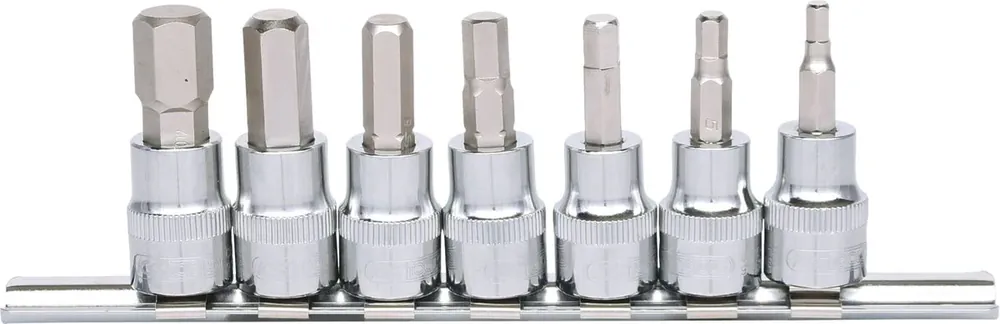 KS TOOLS 3/8" CHROMEplus Bit-Stecknuss-Satz Innensechskant, 7-tlg 4-12mm ( 918.3921 ) Preis Gesenkt