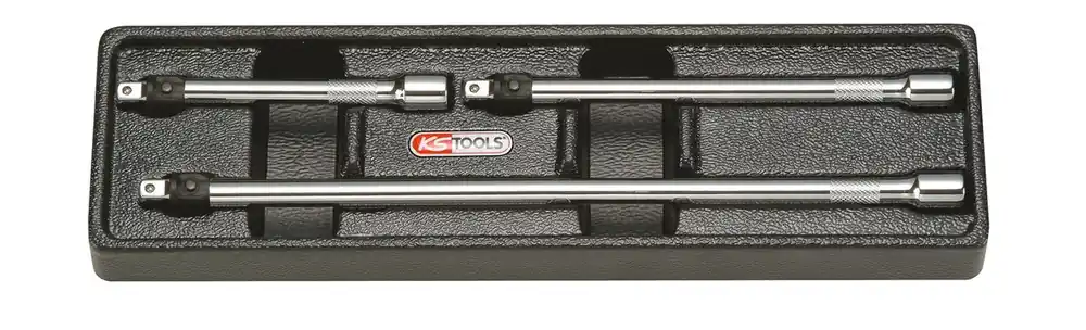 KS TOOLS 1/4" CHROMEplus Verlängerungs-Satz mit Verriegelung, 3-tlg ( 919.0143 ) Abverkauf